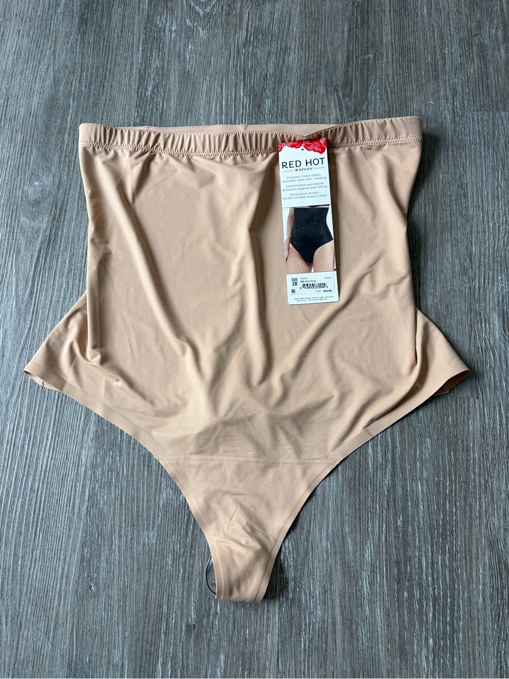NWT Spanx RED HOT Plus Size High-Waist Shaping Thong Bodysuit size 2X